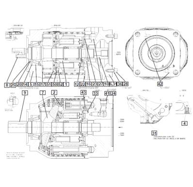 Crane hydraulic pump, casing 9992759