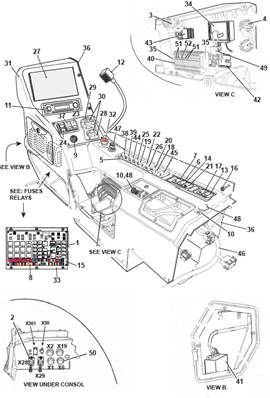 Cab side console, assembly 9992769S2