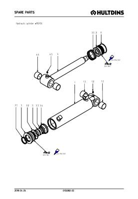 Hydraulic cylinder ø90/56 015008200