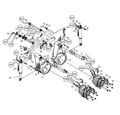Feed roller arms, assembly LM043550S2