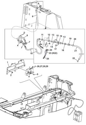 Hydraulic and fuel filling pump, assembly 9991432