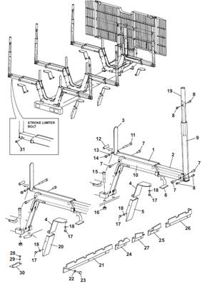 Hydraulic cradles, assembly 9991437