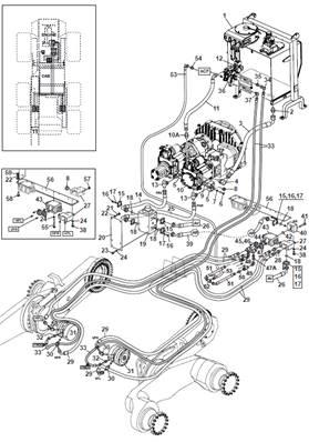MSE08 forward drive motor, hydraulic lines 9991688S2