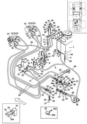 Forward drive motor, hydraulic lines 9991874