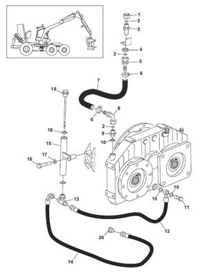 Transmission pump, hydraulic lines 9991886