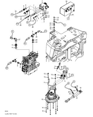 Saw hydraulics, saw unit 98XL #2 LM0061253