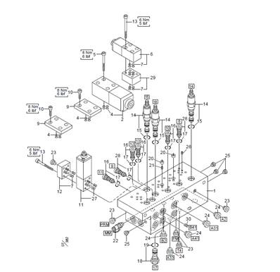 Hydraulic system, left manifold LM006208