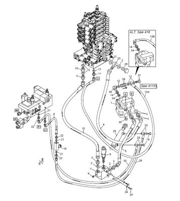Saw 411XL et 418 hydraulics LM999018