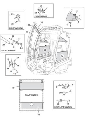 Window sun visors, assembly 7021988