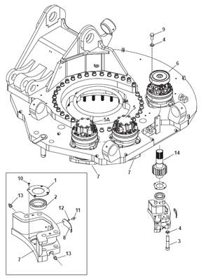 Turret rotation motor, assembly 9991009