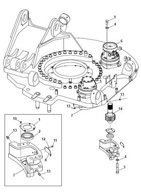 Turret rotation motor, assembly 9991205
