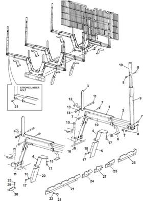 Hydraulic cradles, assembly 9991446