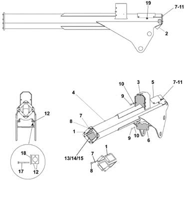 Telescope arm crane 300 11m, assembly 9992115