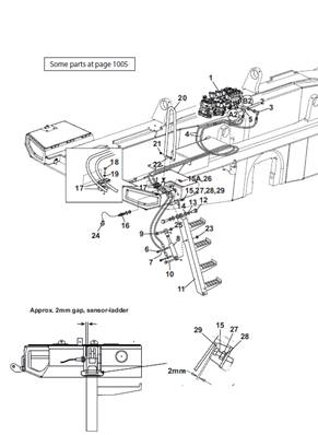 Ladder, cylinder and oil lines 9992529