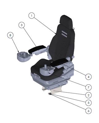 7000 seat, armrests 9992622