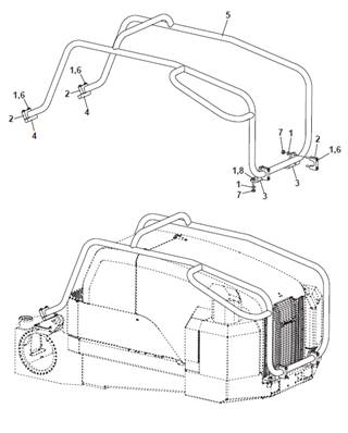 Engine bonnet arch, mounting 9992958