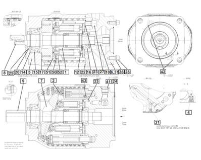 Hydraulic pump harvester head, assembly 02487661