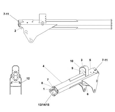220/250/260 10m crane telescope arm assembly 9900942