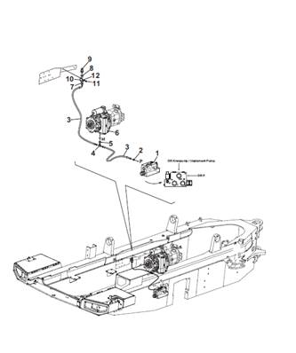 Transmission pump, hydraulic lines 9902869