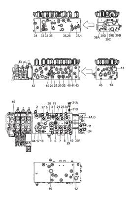 Main hydraulic distributor, assembly 9991528