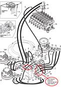 Turret rotation motor, hydraulic lines 9991833S2