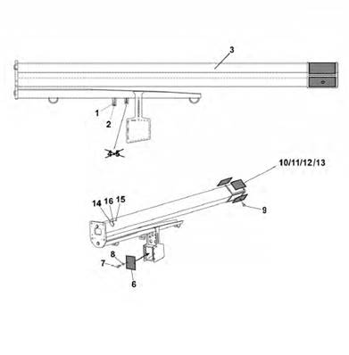 Crane telescope 220/250/260/300 11m, assembly 9991852