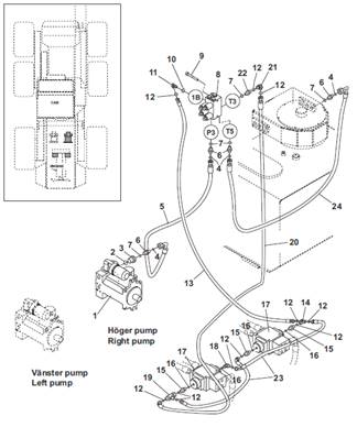 Bogie, hydraulic lines 9991880