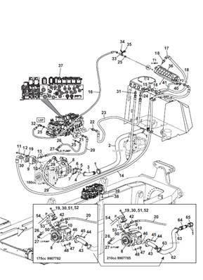 Crane pump, hydraulic lines 9991969S2