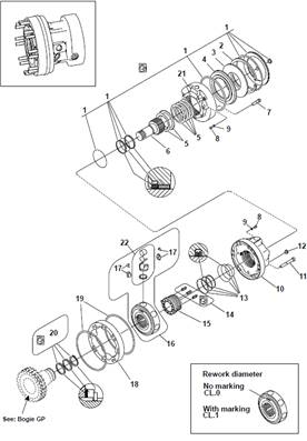 MSE08 forward drive motor, assembly 9992043