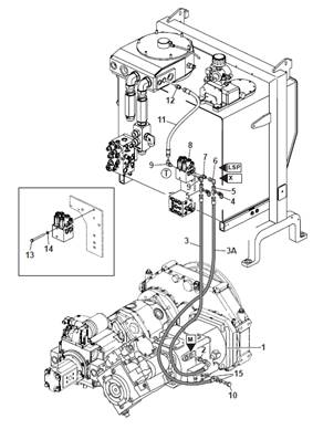 Harvesting head hydraulic pump, control valve 9992066