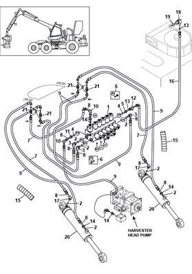 Rear drive motor, hydraulic lines 9992072