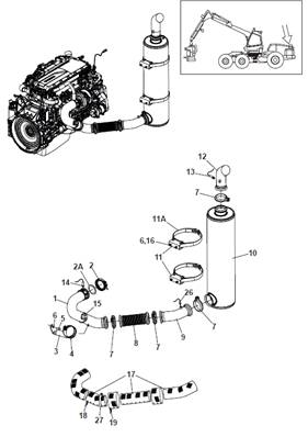 Stage 5 engine exhaust, fitting 9992176