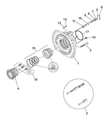 Rear feed motor, housing 9992279