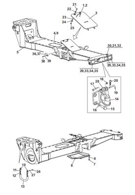 Rear frame, assembly 9992483S2
