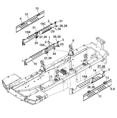 Cab lower guards, assembly 9992571