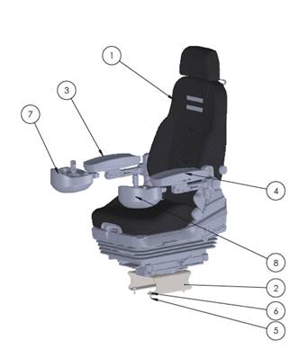7000 seat, armrests 9992621