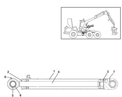 Lifting cylinder and dipper, assembly 9992796