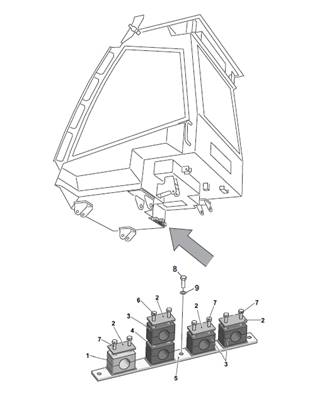 Cabin hose support, assembly 99929115