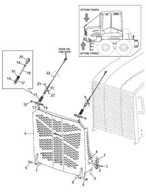 Grille protection, mounting 1703032-0233