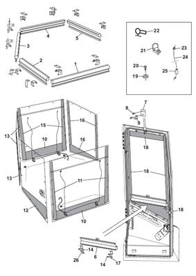 Window sun visors, assembly 7009576