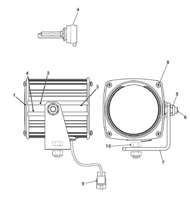 XENON work lights, mounting 7014049
