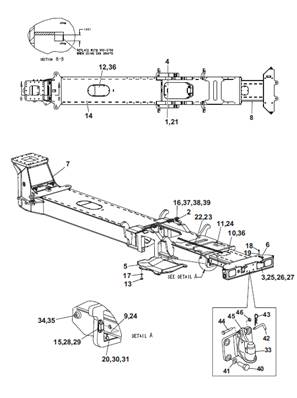 Rear frame, assembly 9991268S2