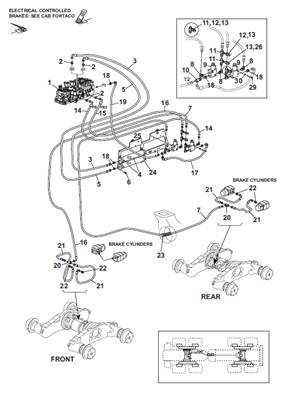 Service brakes, hydraulic lines 9991304