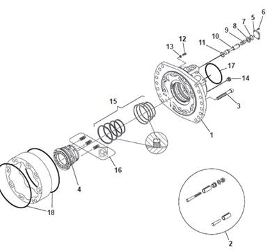 Rear feed motor, housing 9991692
