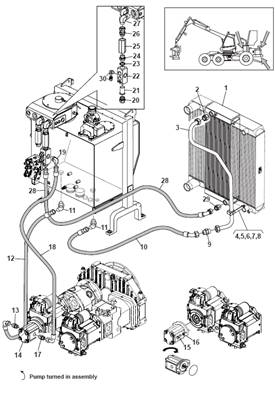 Hydraulic cooling, hydraulic lines 9992184