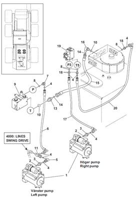 Transmission pump, hydraulic lines 9992220
