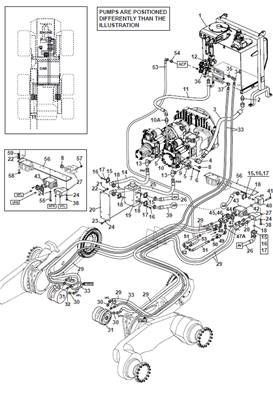 MSE08 forward drive motor, hydraulic lines 9992286S2