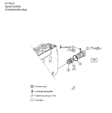 Compensator plug feeding section K170 Valve LM999029