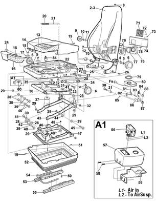Seat 7000, assembly 7029657S3