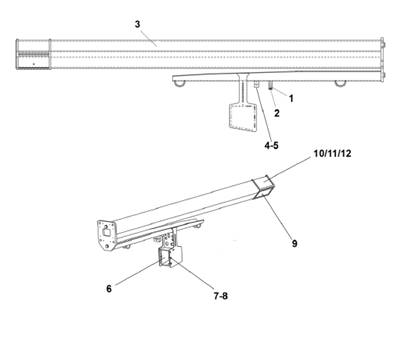 Crane telescope 220/250/260/300 11m, assembly 9900946